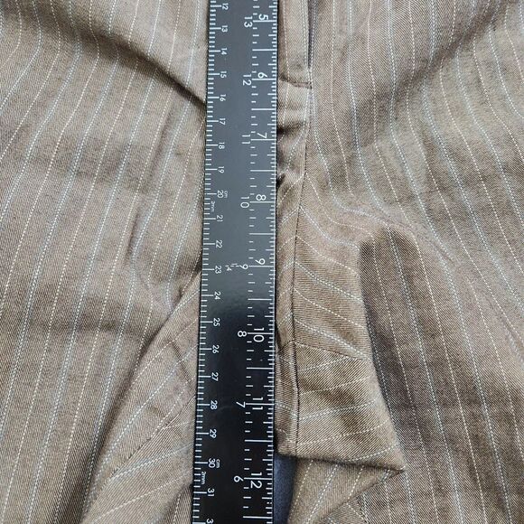 Ann Taylor LOFT Women 10P Julie Brown Pinstriped Bootcut Dress Pants - Picture 9 of 10